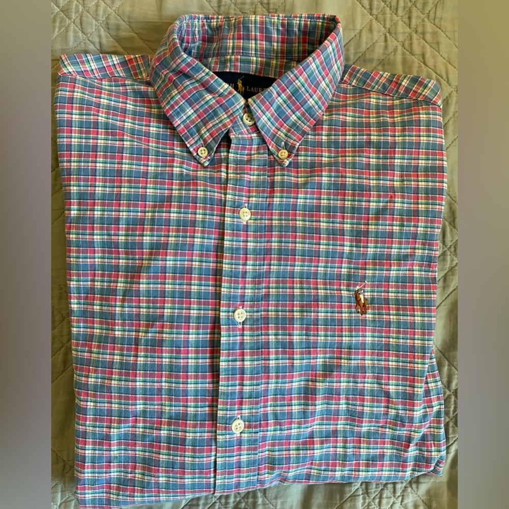 Polo Ralph Lauren Slim Fit
Stretch Oxford Check Button
Down Shirt Size M